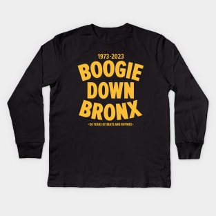 Boogie Down Bronx - 50 years of Hip Hop Kids Long Sleeve T-Shirt